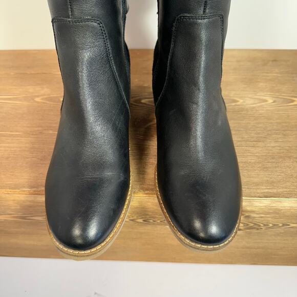 Lucky Brand Timinii Leather Tall Riding Boots Women 7.5 Black Suede Block Heel - Picture 10 of 15